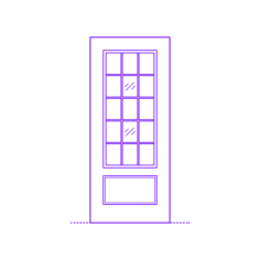Buildings Exterior Doors Lite Entry Door 2 Panels Grid 15 Vinyl Cutting Svg File, Free Vectors File